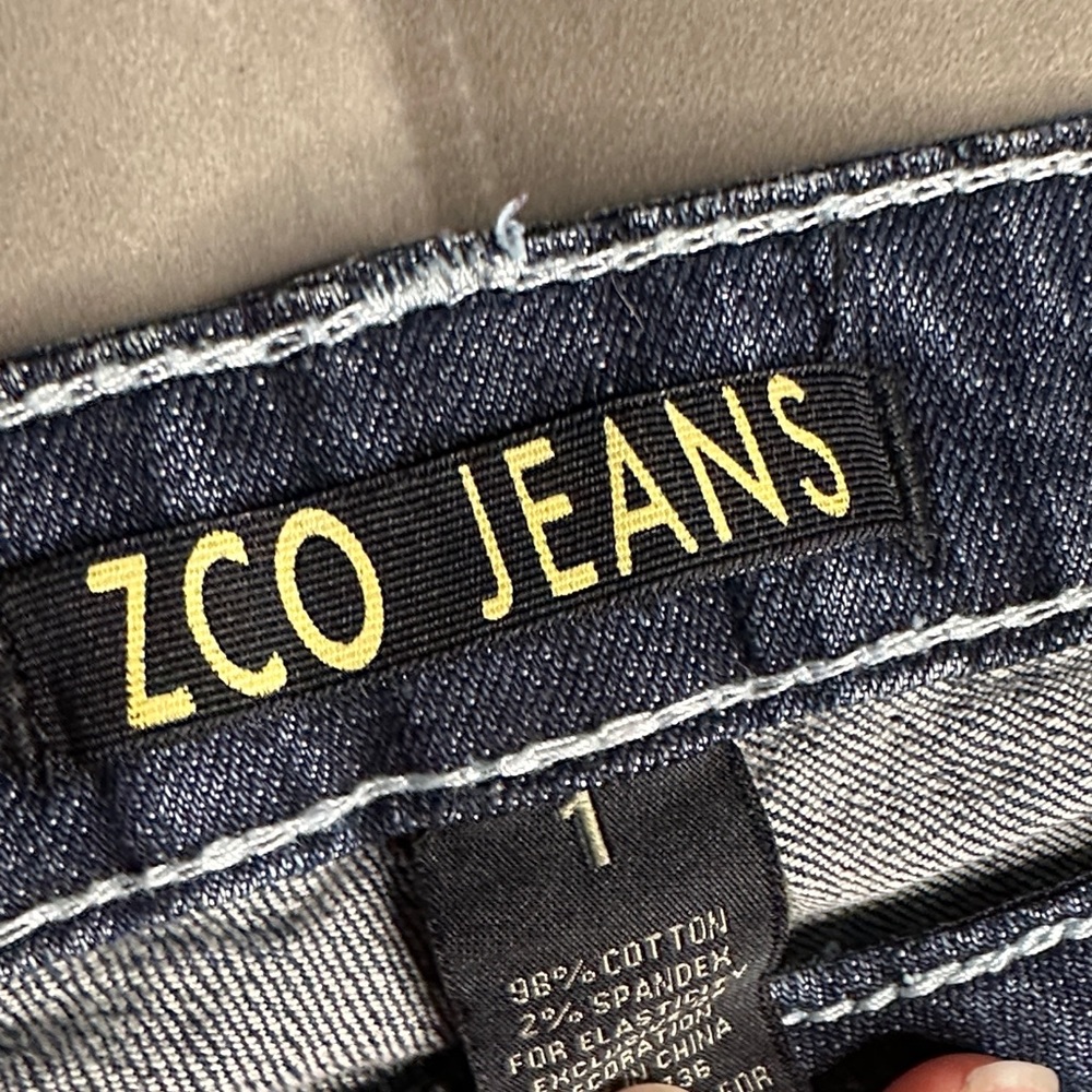 ZCO Jeans Women's Distressed Embellished Skinny‎ Blue Jeans Size 1 - Picture 2 of 13
